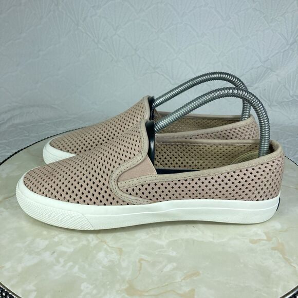 Sperry Top Sider Shoes Womens 6.5 Pink Leather Seaside Perforated Summer Loafers - Picture 6 of 12